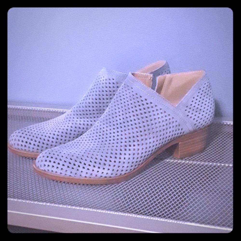 Perforated Gray Booties